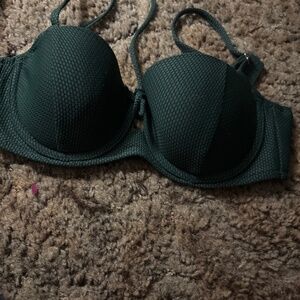 34B cup dark green bathing suit top